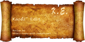 Kazó Edit névjegykártya